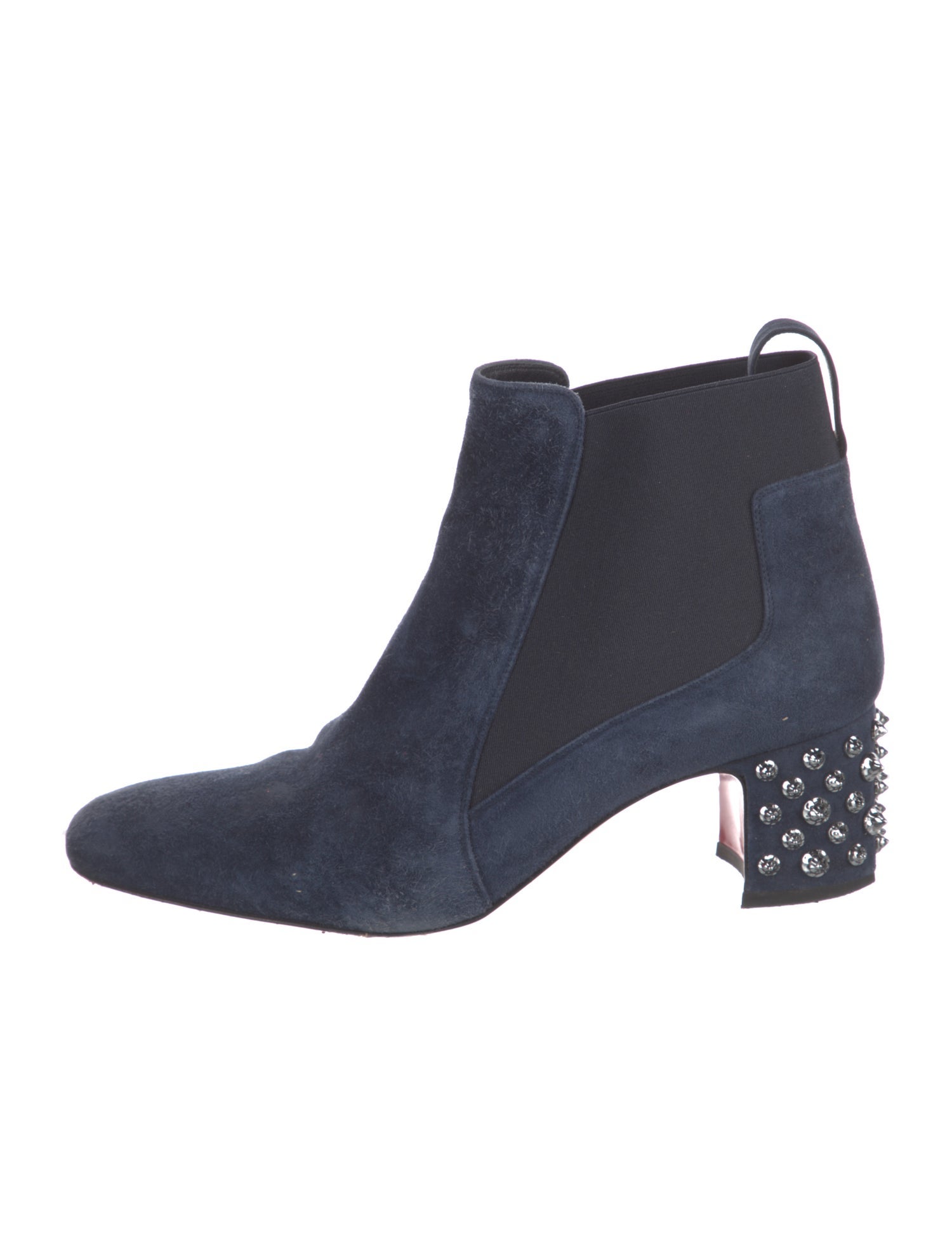 Christian Louboutin Suede Studded Accents Chelsea Boots
