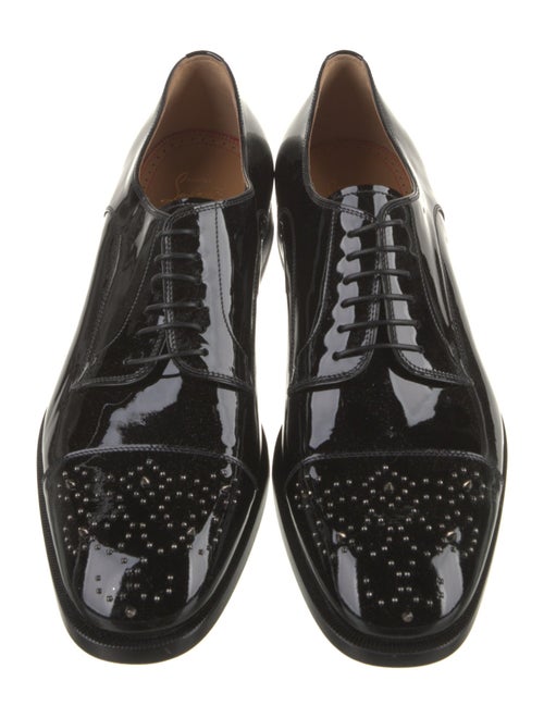 Christian Louboutin Patent Leather Studded Accents Derby Shoes