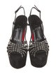 Christian Louboutin Suede Crystal Embellishments Slingback Sandals