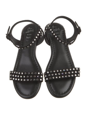 Christian Louboutin Suede Crystal Embellishments Sandals