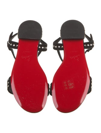 Christian Louboutin Suede Crystal Embellishments Sandals
