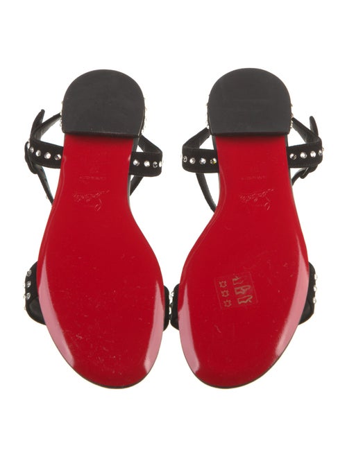 Christian Louboutin Suede Crystal Embellishments Sandals
