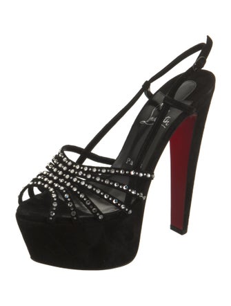 Christian Louboutin Suede Slingback Sandals