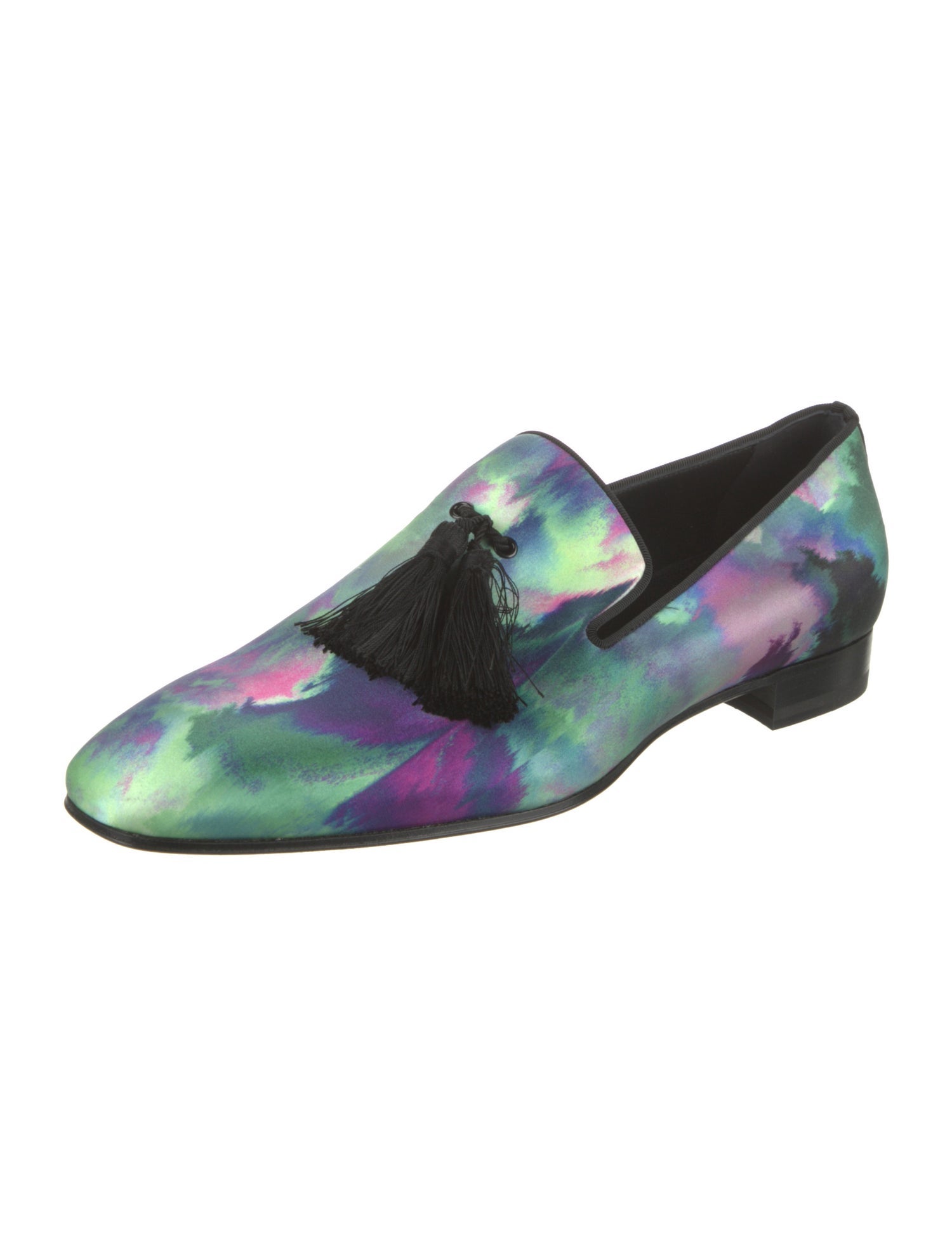 Christian Louboutin Satin Tie-Dye Print Loafers