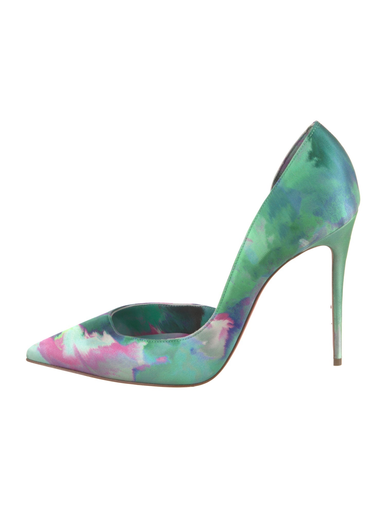Christian Louboutin Satin Printed D'Orsay Pumps