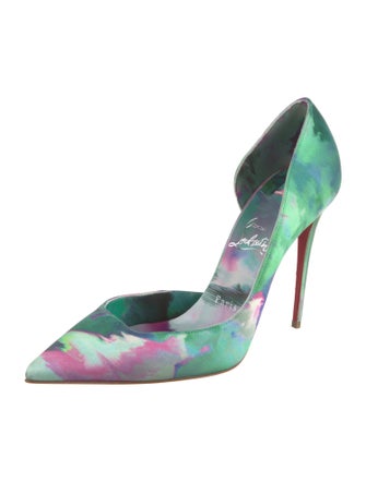 Christian Louboutin Satin Printed D'Orsay Pumps