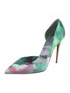 Christian Louboutin Satin Printed D'Orsay Pumps