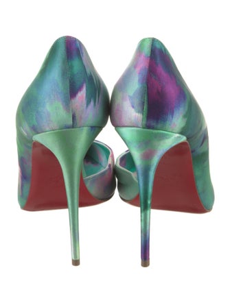 Christian Louboutin Satin Printed D'Orsay Pumps
