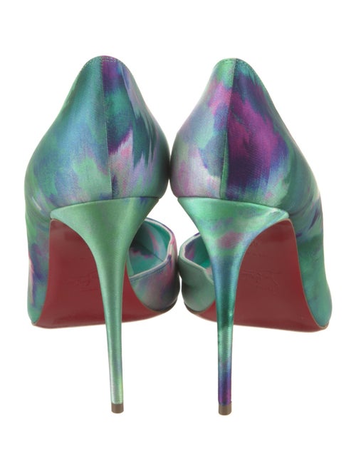 Christian Louboutin Satin Printed D'Orsay Pumps