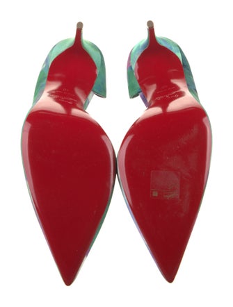 Christian Louboutin Satin Printed D'Orsay Pumps