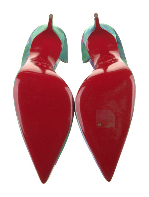 Christian Louboutin Satin Printed D'Orsay Pumps