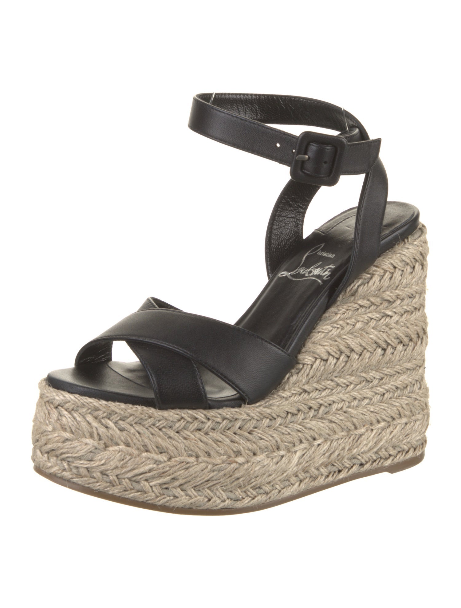 Christian Louboutin Leather Colorblock Pattern Espadrilles