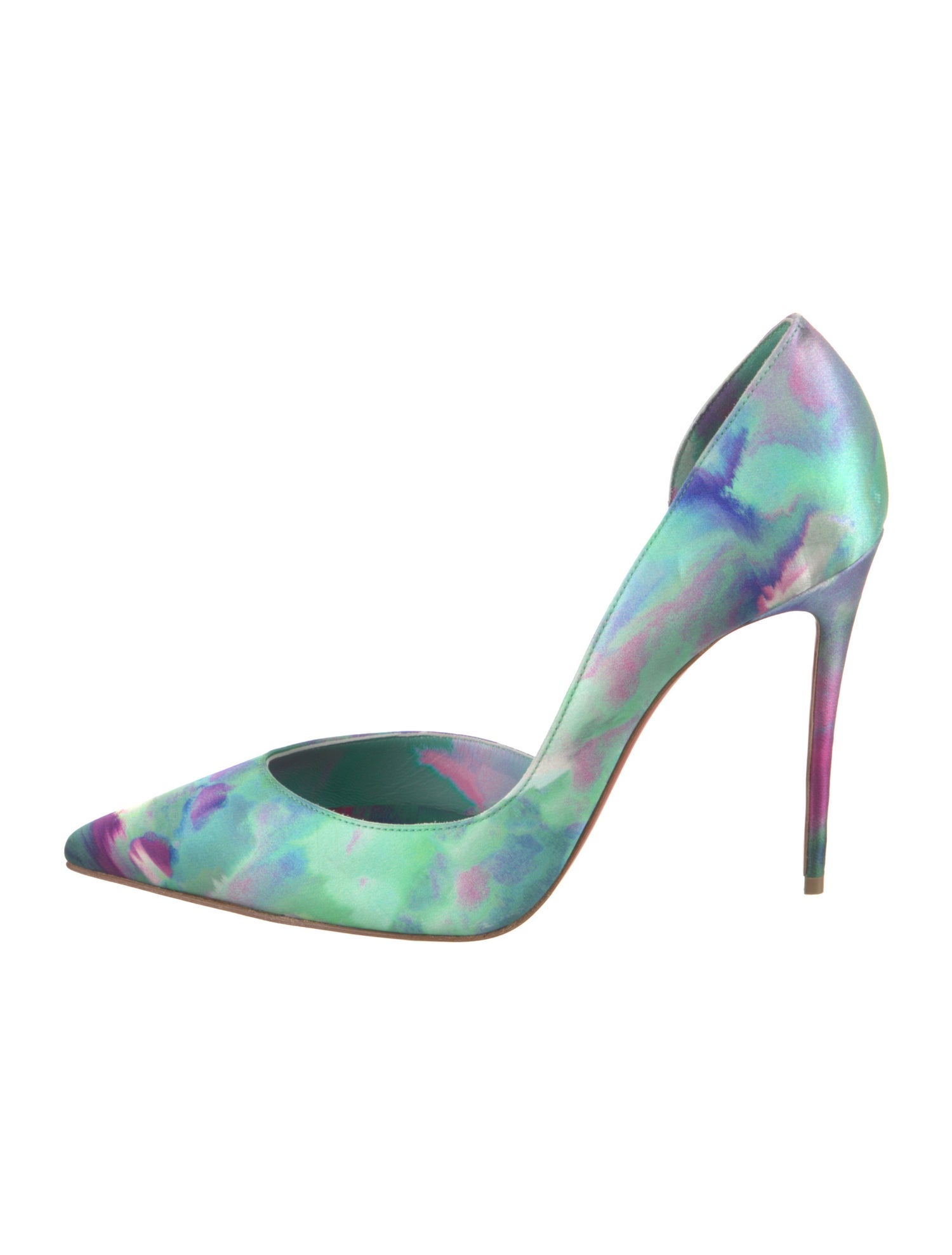 Christian Louboutin Satin Printed D'Orsay Pumps