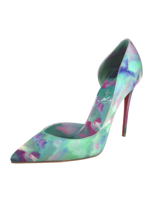 Christian Louboutin Satin Printed D'Orsay Pumps