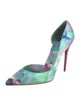 Christian Louboutin Satin Printed D'Orsay Pumps