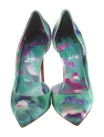Christian Louboutin Satin Printed D'Orsay Pumps