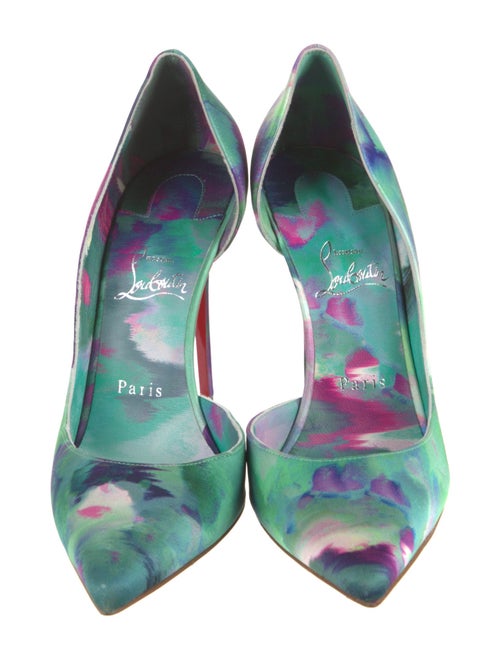 Christian Louboutin Satin Printed D'Orsay Pumps