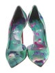 Christian Louboutin Satin Printed D'Orsay Pumps
