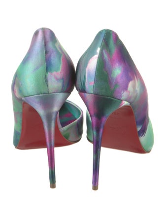 Christian Louboutin Satin Printed D'Orsay Pumps