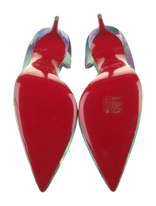 Christian Louboutin Satin Printed D'Orsay Pumps