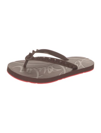 Christian Louboutin Rubber Studded Accents Flip Flops