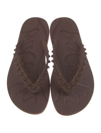 Christian Louboutin Rubber Studded Accents Flip Flops