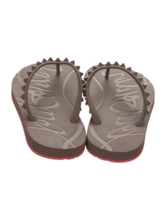 Christian Louboutin Rubber Studded Accents Flip Flops