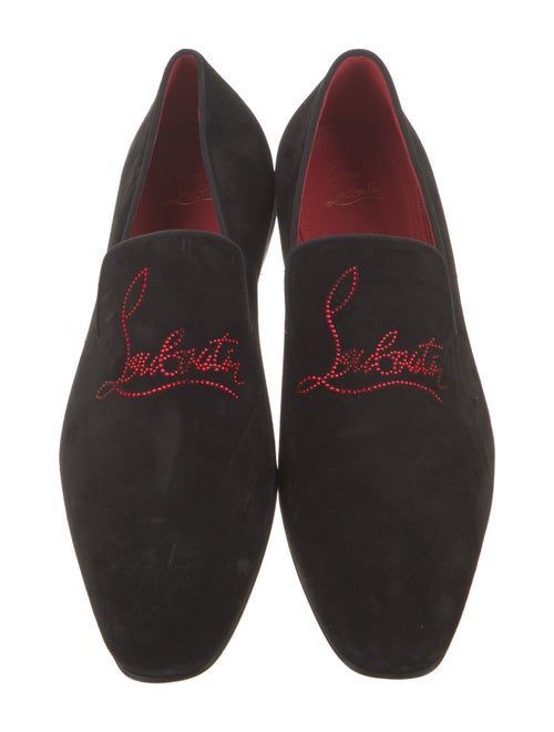 Christian Louboutin Suede Crystal Embellishments Slippers