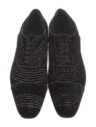 Christian Louboutin Suede Glitter Accents Oxfords
