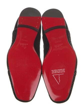 Christian Louboutin Suede Glitter Accents Oxfords