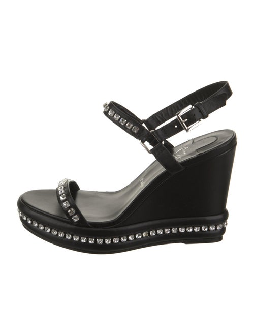 Christian Louboutin Leather Crystal Embellishments Slingback Sandals