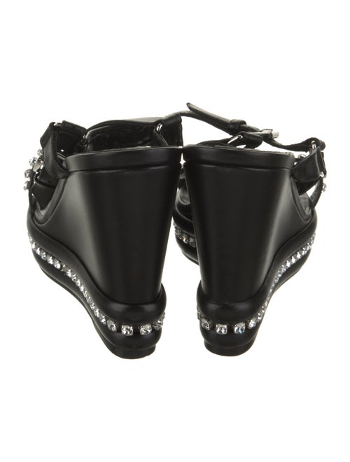 Christian Louboutin Leather Crystal Embellishments Slingback Sandals