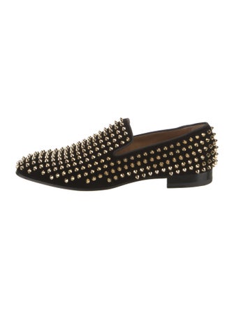 Christian Louboutin Velvet Studded Accents Loafers