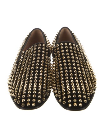Christian Louboutin Velvet Studded Accents Loafers