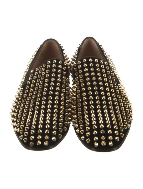 Christian Louboutin Velvet Studded Accents Loafers