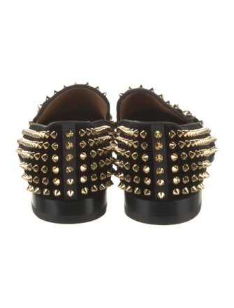 Christian Louboutin Velvet Studded Accents Loafers