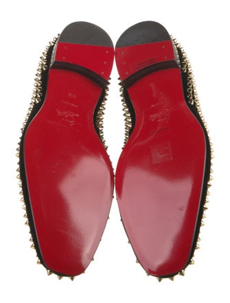 Christian Louboutin Velvet Studded Accents Loafers