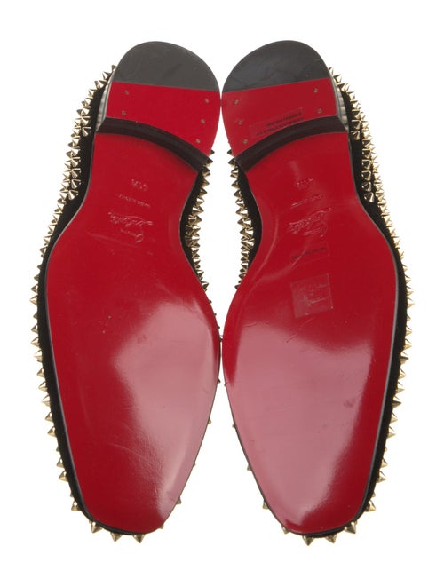 Christian Louboutin Velvet Studded Accents Loafers