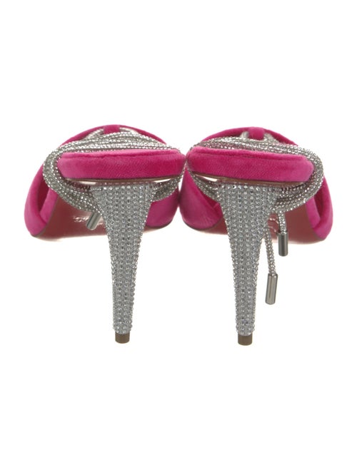 Christian Louboutin Velvet Crystal Embellishments Slingback Pumps