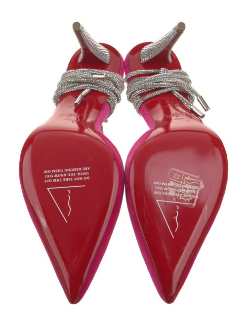 Christian Louboutin Velvet Crystal Embellishments Slingback Pumps