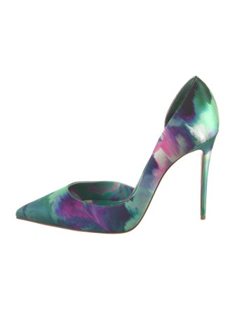 Christian Louboutin Satin Floral Print D'Orsay Pumps