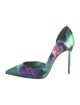 Christian Louboutin Satin Floral Print D'Orsay Pumps