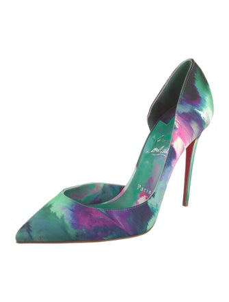 Christian Louboutin Satin Floral Print D'Orsay Pumps