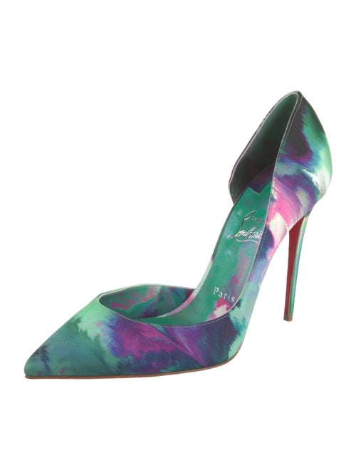 Christian Louboutin Satin Floral Print D'Orsay Pumps