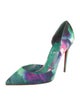 Christian Louboutin Satin Floral Print D'Orsay Pumps