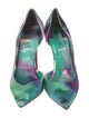 Christian Louboutin Satin Floral Print D'Orsay Pumps