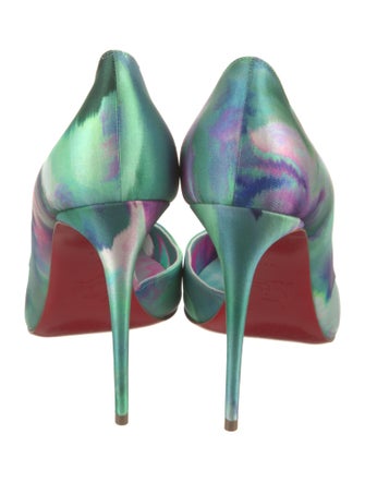 Christian Louboutin Satin Floral Print D'Orsay Pumps