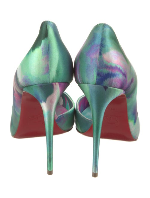 Christian Louboutin Satin Floral Print D'Orsay Pumps