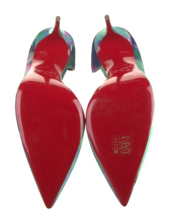 Christian Louboutin Satin Floral Print D'Orsay Pumps