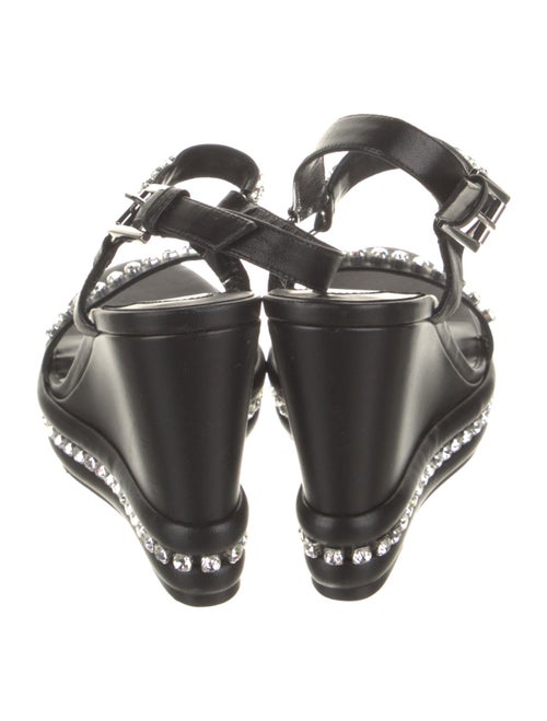 Christian Louboutin Leather Crystal Embellishments Slingback Sandals